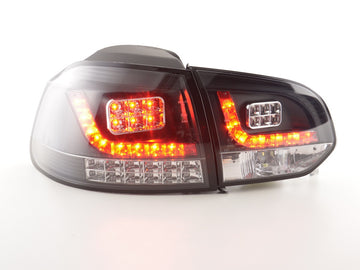 Fanali posteriori a LED set VW Golf 6 tipo 1K 2008-2012 nero con indicatori LED per guida a destra