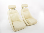 FK Oldtimersitze Sedili avvolgenti per auto Set Classic 2 in similpelle beige con poggiatesta