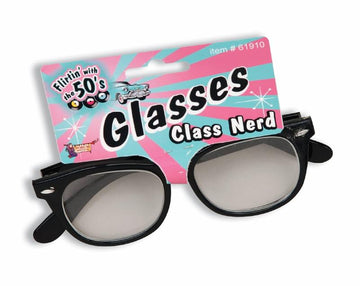 50's Class Nerd Geek Cracked Broken Costume Glasses