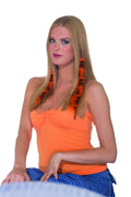 2-Piece Costume Hair Extensions: Orange & Black Skull One Size