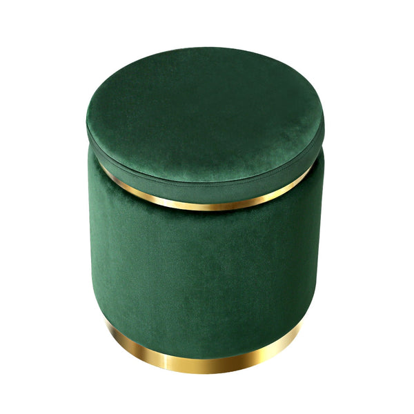 Ottoman Round Velvet Foot Stool Foot Rest Pouffe Padded Seat Pouf Home Decor