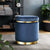 Foot Stool Round Velvet Ottoman Foot Rest Pouffe Pouf Padded Seat Footstool Navy