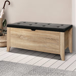 Artiss Storage Ottoman Blanket Box Leather Bench Foot Stool Chest Toy Oak Couch