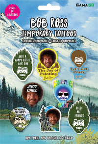 Bob Ross Temporary Tattoos § 2 Sets of 8 Tattoos