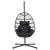 Gardeon Swing Chair Egg Hammock With Stand Outdoor Furniture Wicker Seat Black