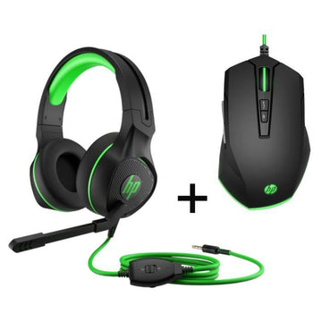 Pack Gaming HP - Souris de jeu 200 et Casque de jeu 400 - Noir et vert