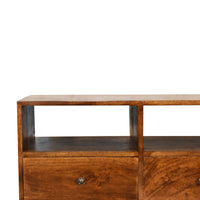 Chestnut Nordic Style TV Unit with 3 Drawers