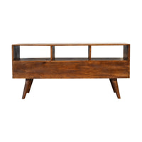 Chestnut Nordic Style TV Unit with 3 Drawers