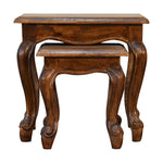 Chestnut French Style Stool Set