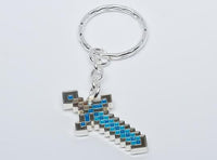 Minecraft Diamond Sword Metal Keychain