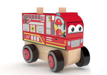 J’adore Fire Truck Wooden Stacking Toy