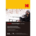 KODAK - 50 feuilles de papier photo 230g/m², mat, Format A6 (10x15cm), Impression Jet d'encre effet toile - 9891091