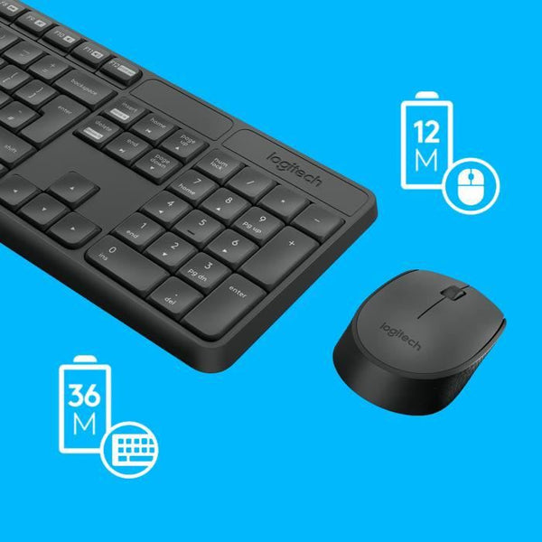 LOGITECH Ensemble Clavier Souris MK235 - Sans Fil - AZERTY - Récepteur USB