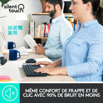 LOGITECH - Ensemble Clavier + Souris sans fil et Silencieux MK295 - AZERTY - Noir