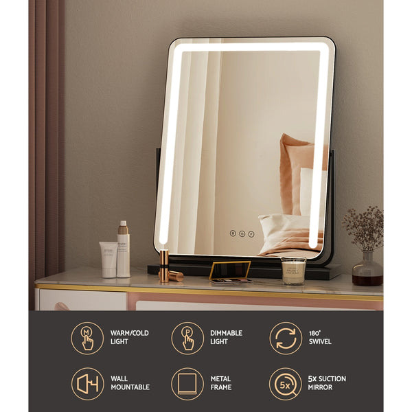 Embellir Makeup Mirror with Lights Hollywood Vanity Tabletop LED Mirrors 40X50CM