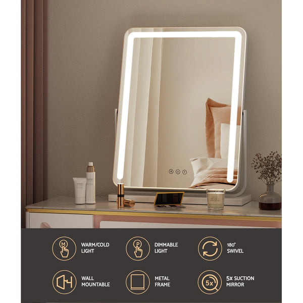 Embellir Makeup Mirror with Lights Hollywood Vanity LED Mirrors White 40X50CM