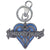 Disney Kingdom Hearts Logo Blue Heart Key Ring