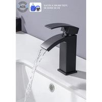 Mitigeur pour vasque et lavabo - Mécanique - Noir mat -  OCEANIC - En cascade