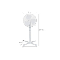 Ventilateur sur pied OCEANIC - 45W - Diametre 40 cm - Hauteur réglable - Oscillation - Blanc