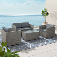 Gardeon Outdoor Furniture Sofa Set 4-Seater Wicker Lounge Setting Table Chairs