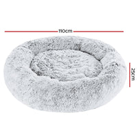 Pet Bed Dog Cat Calming Bed Extra Large 110cm Charcoal Sleeping Comfy Washable