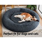 Pet Bed Dog Cat Calming Bed Extra Large 110cm Dark Grey Sleeping Comfy Washable