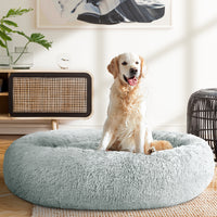 Pet Bed Dog Cat Calming Bed Extra Large 110cm Light Grey Sleeping Comfy Washable