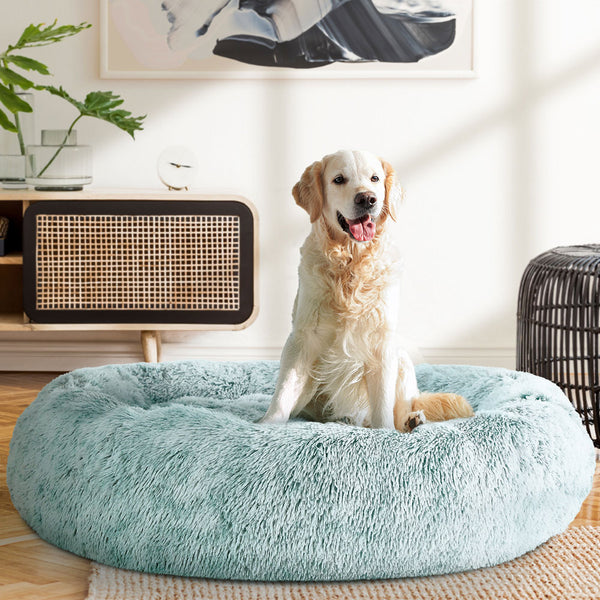 Pet Bed Dog Cat Calming Bed Extra Large 110cm Teal Sleeping Comfy Washable