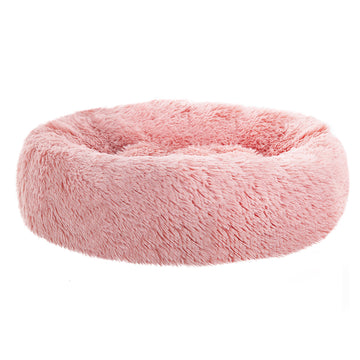 Pet Bed Dog Cat Calming Bed Medium 75cm Pink Sleeping Comfy Cave Washable