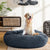 Pet Bed Dog Cat Calming Bed Large 90cm Dark Grey Sleeping Comfy Cave Washable