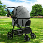 i.Pet Pet Stroller Pram Large Dog Cat Carrier Travel Pushchair Foldable 4 Wheels