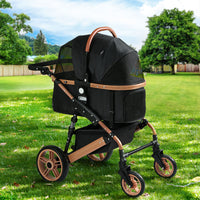 i.Pet Pet Dog Stroller Pram Large Cat Carrier Travel Pushchair Foldable 4 Wheels