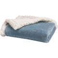 BABYCALIN Couverture bi- matiere Flanelle et Sherpa - Bleu - 75 x 100 cm