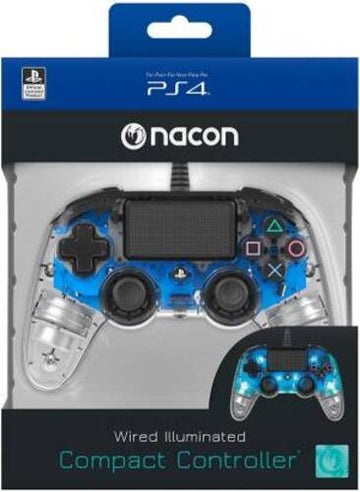 PS4 Nacon Wired Illuminated Compact Controller Light Edition - Blue