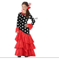 Costume for Adults Flamenca Black Red Spain 3-4 Years 7-9 Years