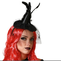 Headband Hat Witch Halloween Feathers