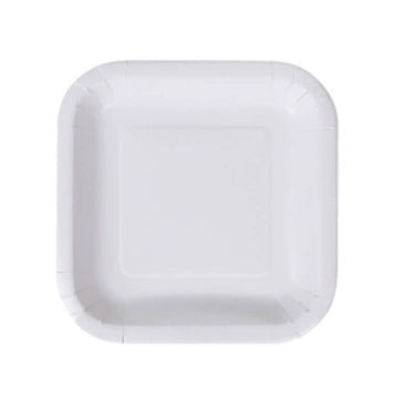Plate set Algon White Cardboard Disposable 20 cm Squared 100 Units