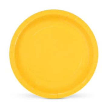 Plate set Algon Cardboard Disposable Yellow 10Units 20 x 20 x 1,5 cm