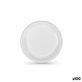 Set of reusable plates Algon White Plastic 20,5 cm (100 Units)