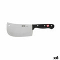 Gros couteau de cuisine Quttin Sybarite Noir Argenté 17,5 cm (6 Unités)