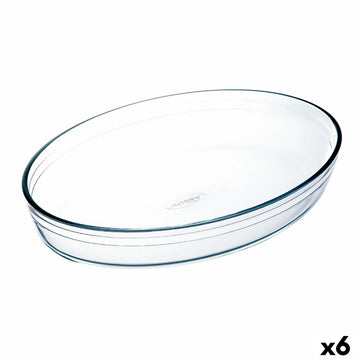 Oven Dish Ô Cuisine Ocuisine Vidrio Oval Transparent Glass 35 x 25 x 7 cm (6 Units)