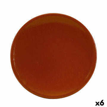 Plate Raimundo Barro Profesional Refractor Baked clay Brown Ceramic Ø 26 cm (6 Units)