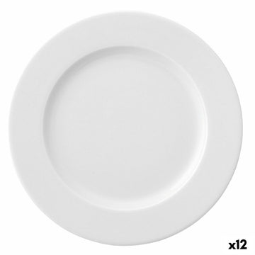 Flat Plate Ariane Prime White Ceramic Ø 17 cm (12 Units)