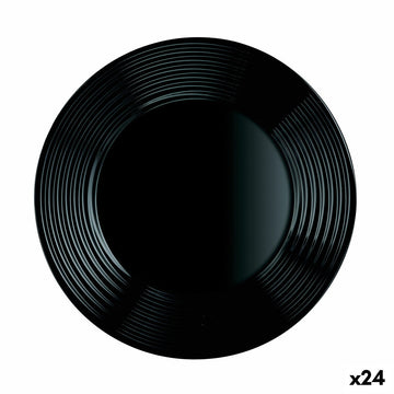 Farfurie Întinsă Luminarc Harena Črna Steklo (25 cm) (24 kosov)