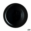 Flat plate Luminarc Pampille Black Glass (25 cm) (24 Units)