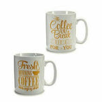 Tasse mug Coffee Porcelaine Doré Blanc 500 ml 24 Unités