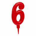 Candle Red Birthday Number 6 (12 Units)