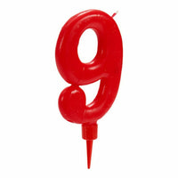 Candle Red Birthday Number 9 (12 Units)