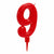 Candle Red Birthday Number 9 (12 Units)