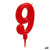 Candle Red Birthday Number 9 (12 Units)